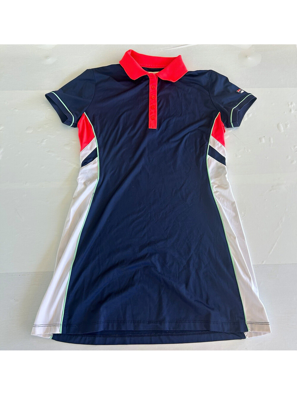 FILA Women’s Polo Golf Dress Colorblock Navy/Pink/White Size S Collared
